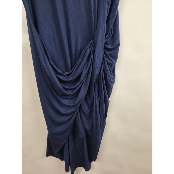 The Vanity Room Womens Dress Size 2X Navy Knot Front Hi-Low Sleeveless Jersey - Picture 2 of 9